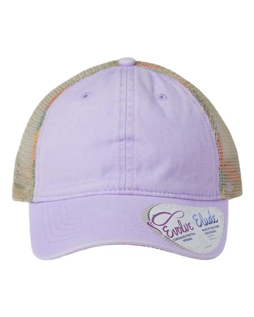 lavender and khaki hat