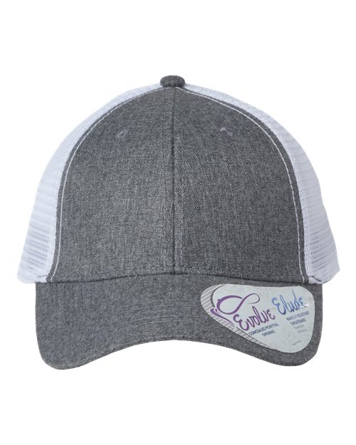 grey and white hat