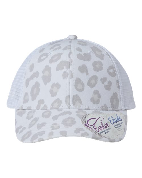 white leopard print hat