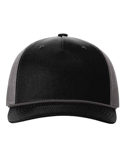 black and grey banded hat
