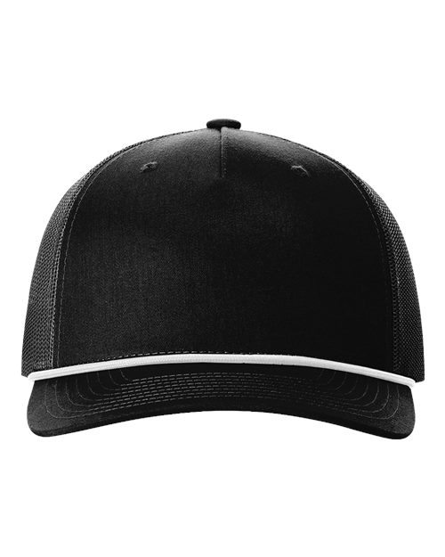black hat with white band
