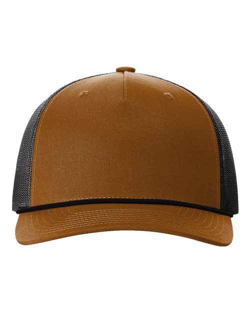caramel and black banded hat