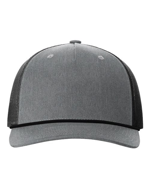 black and grey banded hat