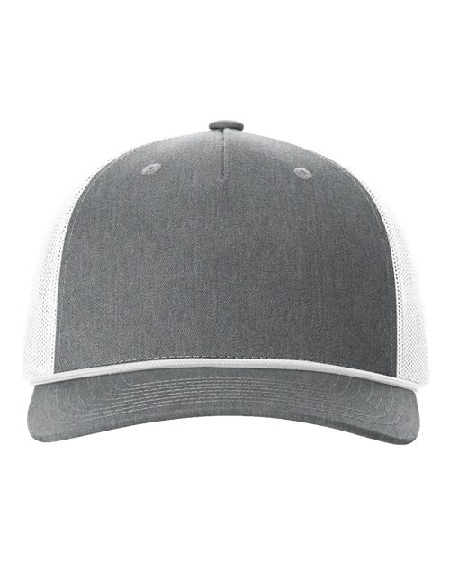 grey and white banded hat