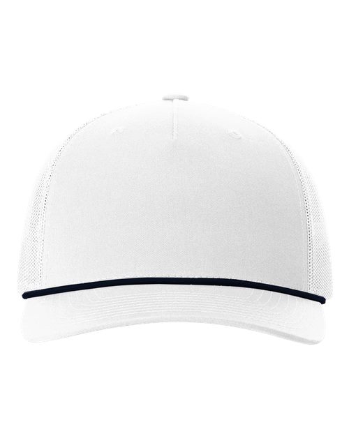 white hat with black band