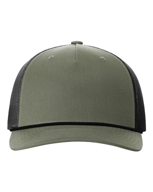 olive green and black hat with black band