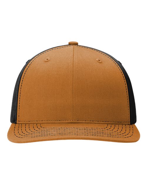 gold and black hat