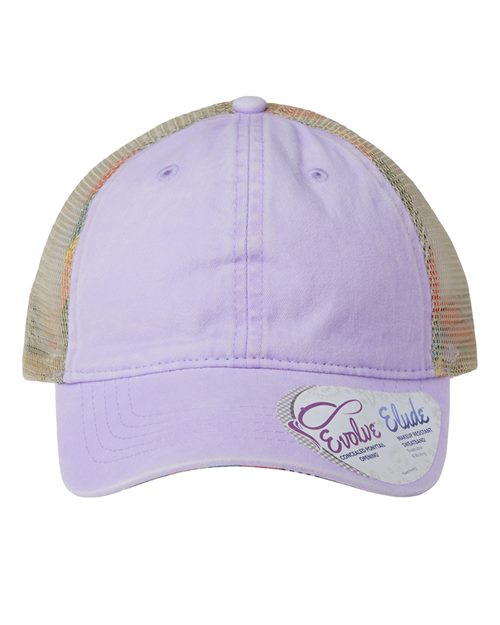 lavender and khaki hat 