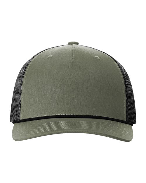 olive green and black banded hat
