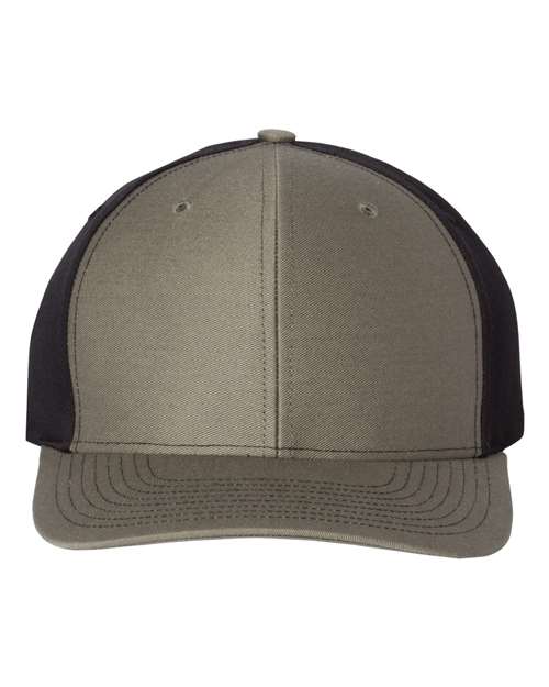 olive green and black hat