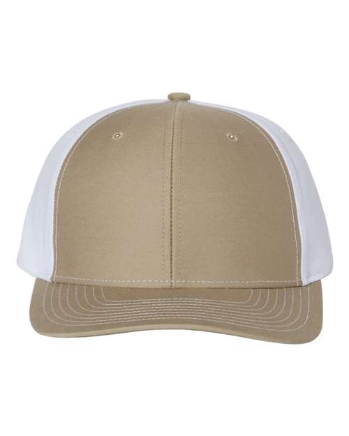 khaki and white hat