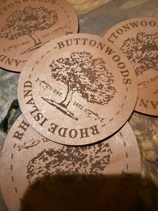 Buttonwoods Leather Coasters