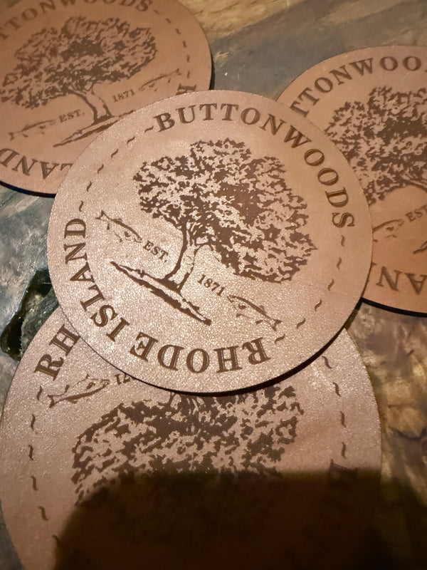 Buttonwoods Leather Coasters