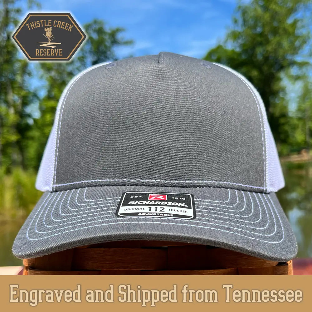 Richardson 112 Five-Panel Leather Patch Hat – Thistle Creek Reserve Richardson 112 Five-Panel Leather Patch Hat – Thistle Creek Reserve