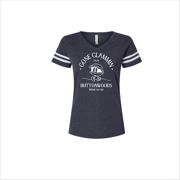 Buttonwoods Women's Football V-Neck Fine Jersey Tee