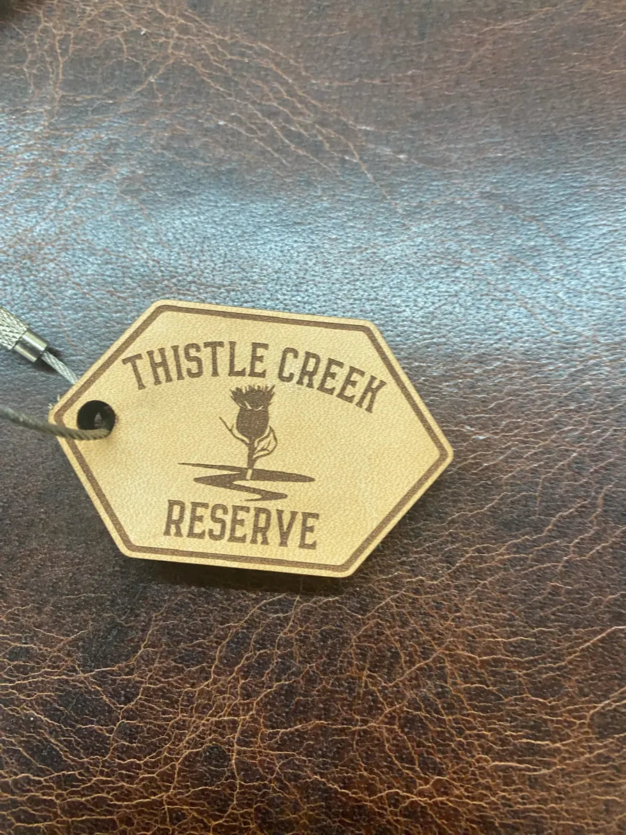 Leather Thistle Creek Reserve keychain